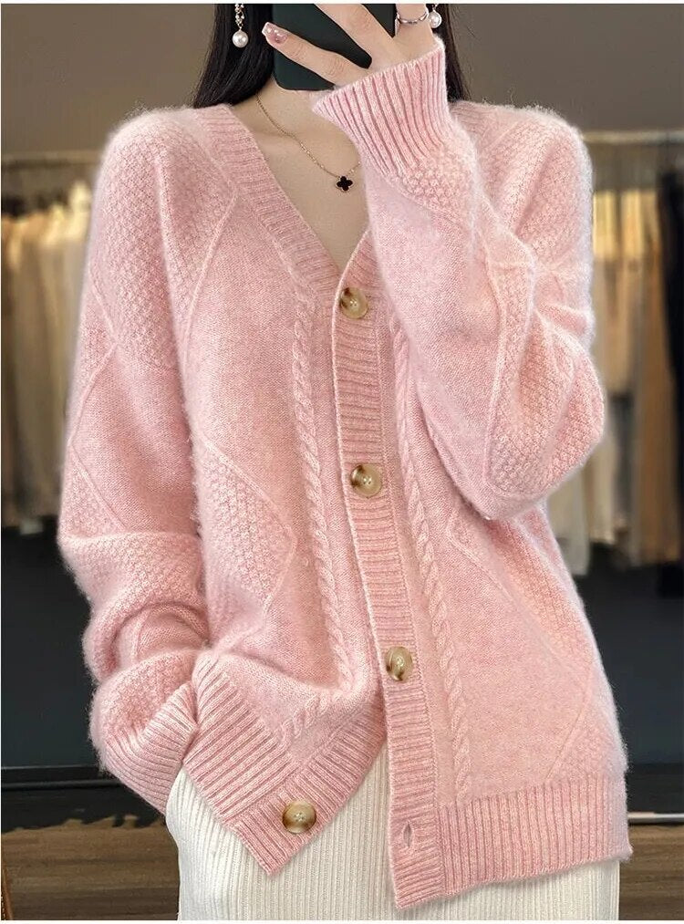 WW | Winter Strickjacke mit V-Ausschnitt