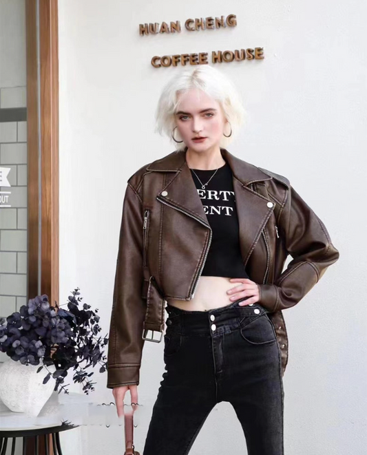 WW | Kurze Lederjacke Damen