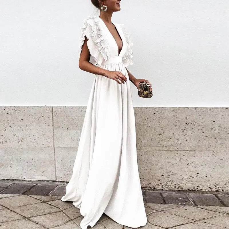 W&W - Elegant Dress with Ruched Sleeves