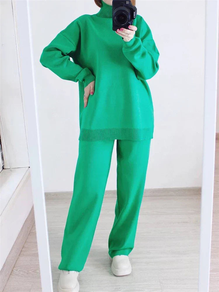 WW | 2-piece loungewear set - knitted women's sweater and pants