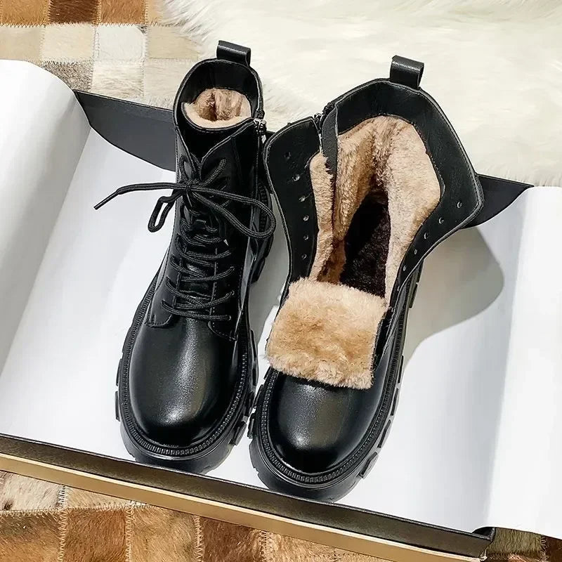 WW | Wasserdichte Schnürstiefel mit Fellfutter