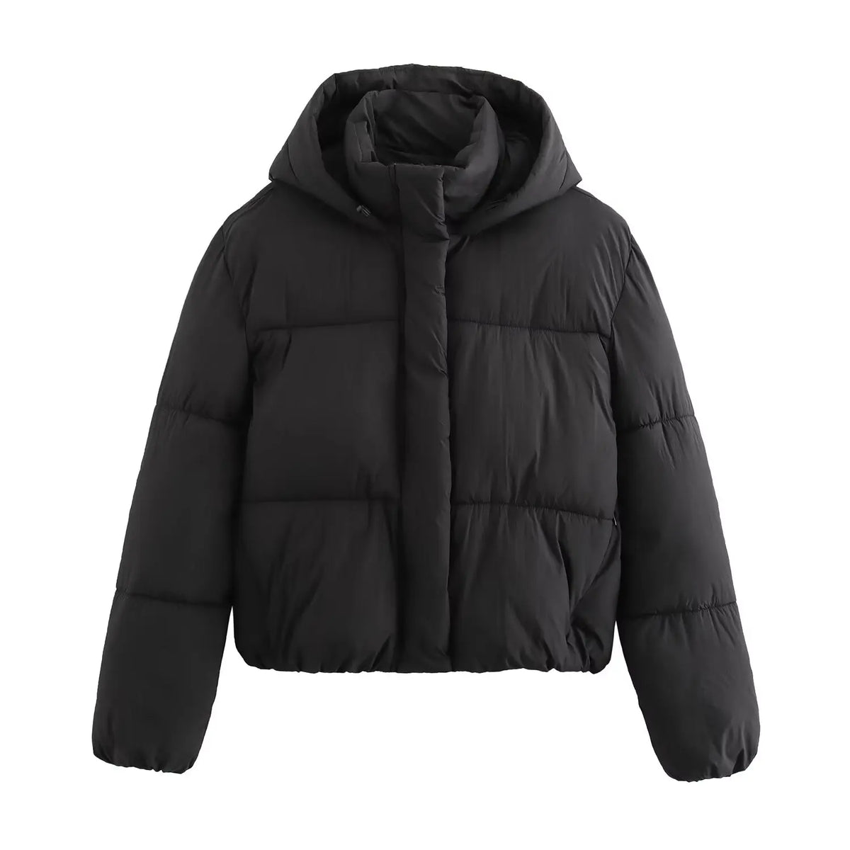 WW | Pufferjacke mit Kapuze und Dickem Warmen Steppdesign