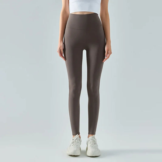 WW | Emily Sportswear Naked Hochtaillierte Tight Yoga Hosen Doppelseitig Gebürstet Pfirsich Po-Hebende Lauf Sport Fitness Leggings
