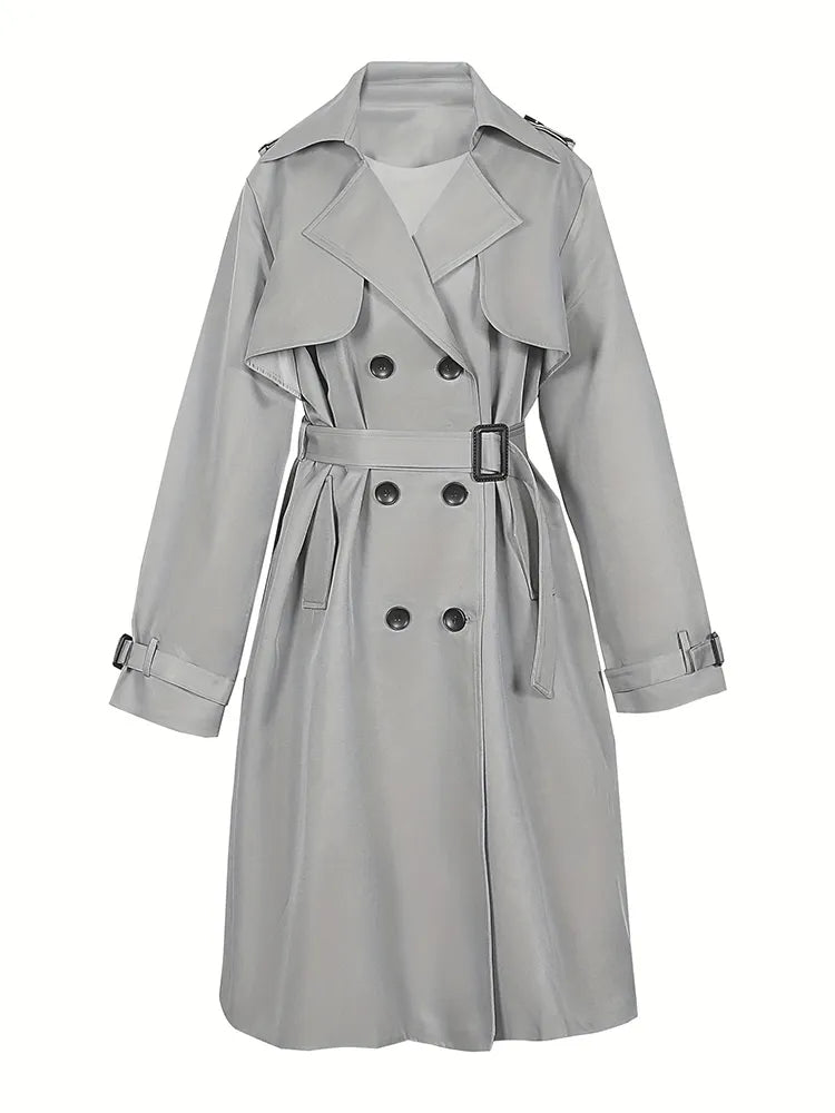 WW | Langer solider Damen-Trenchcoat