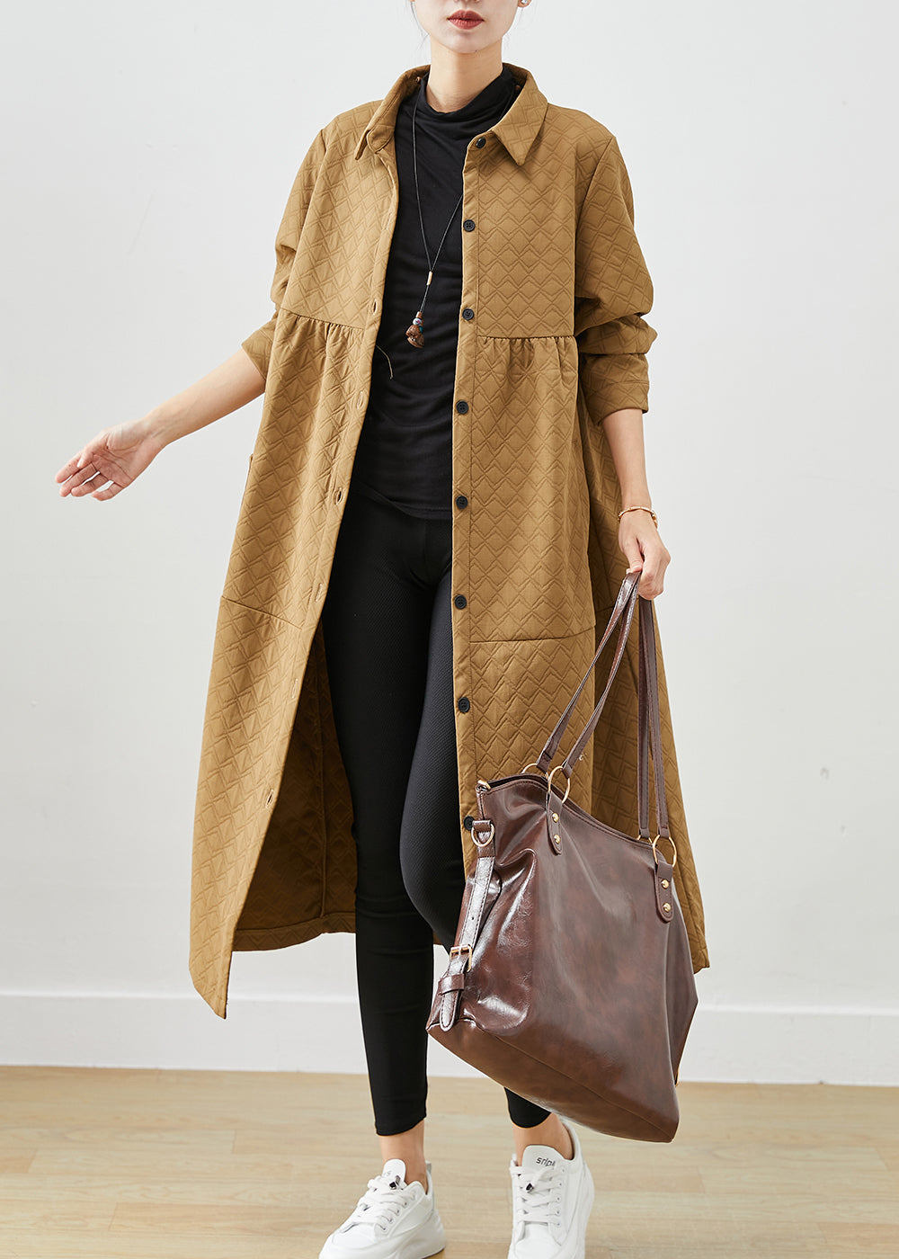 WW | Khaki Oversized Pocket Patchwork Cotton Jackets