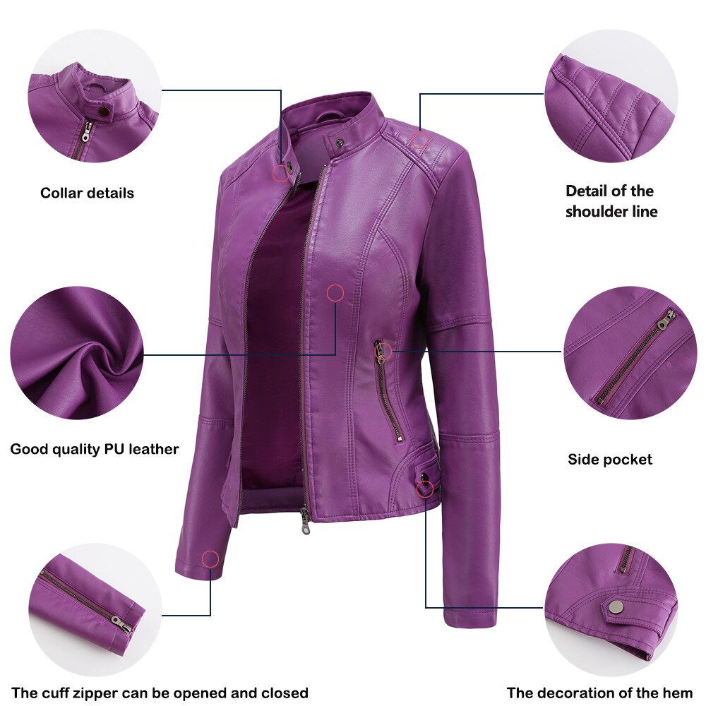 W&W Damen Lederjacke mit Mao