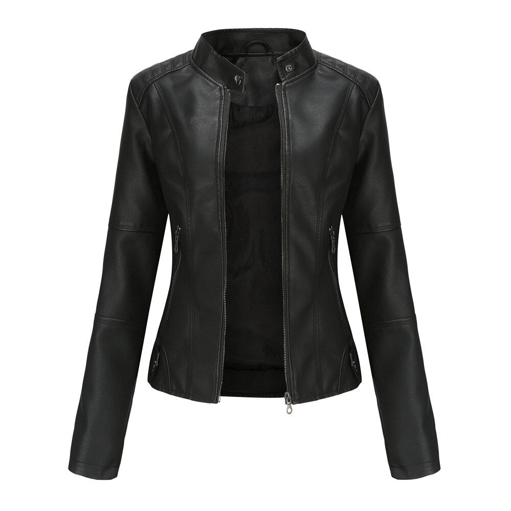W&W Damen Lederjacke mit Mao