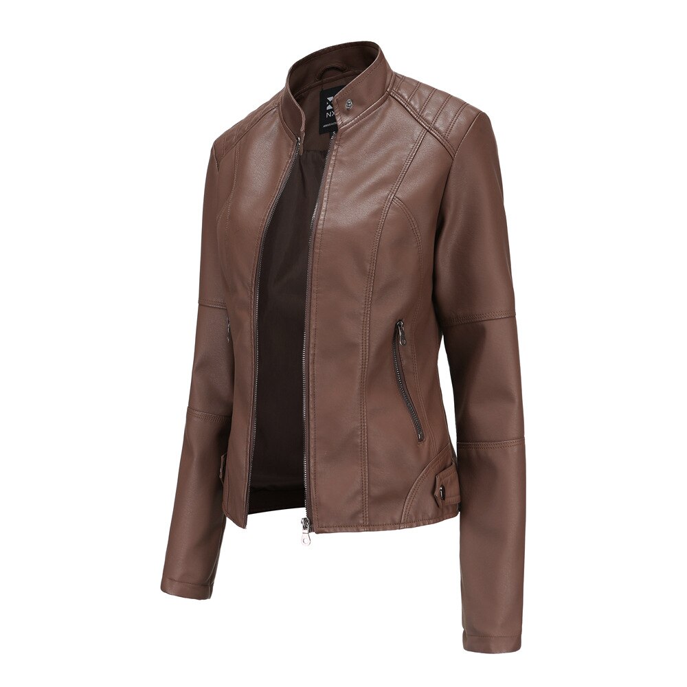 W&W Damen Lederjacke mit Mao