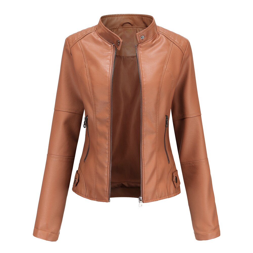 W&W Damen Lederjacke mit Mao