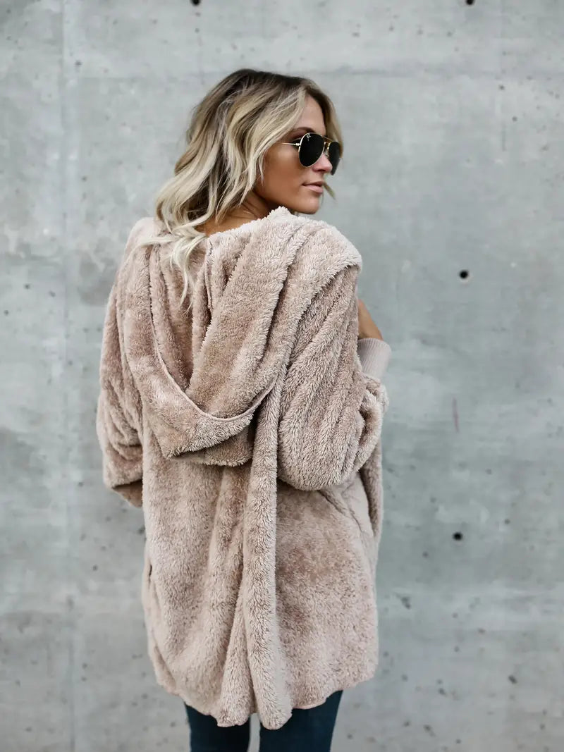 Fluffy hooded jacket