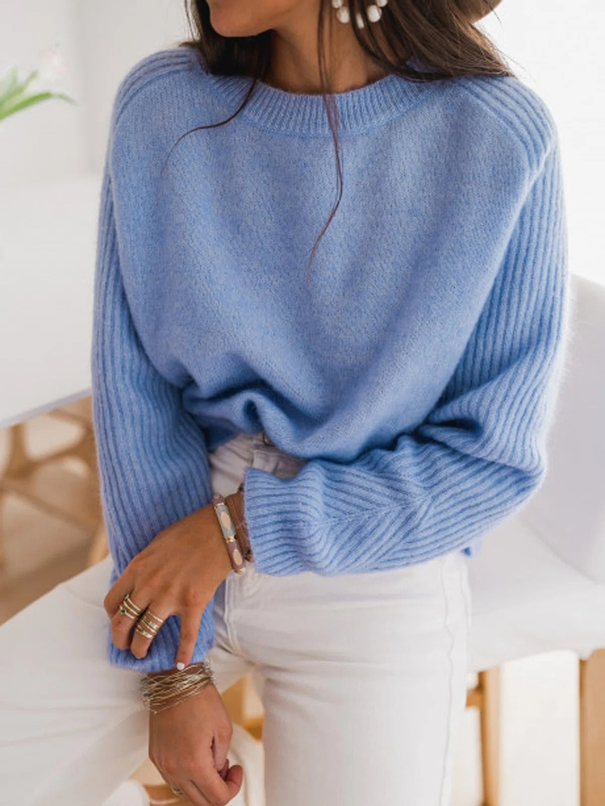 WW | Bequemer Pullover mit Langarm Design