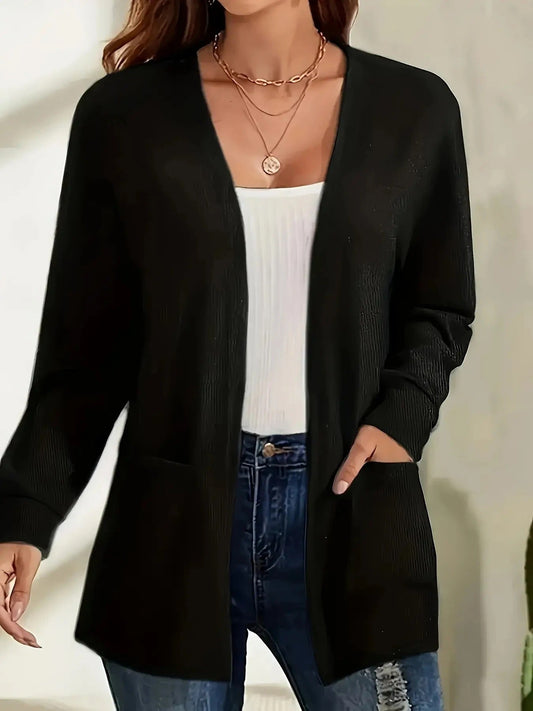 WW | Stilvolle Strickjacke mit Offener Front & Taschen