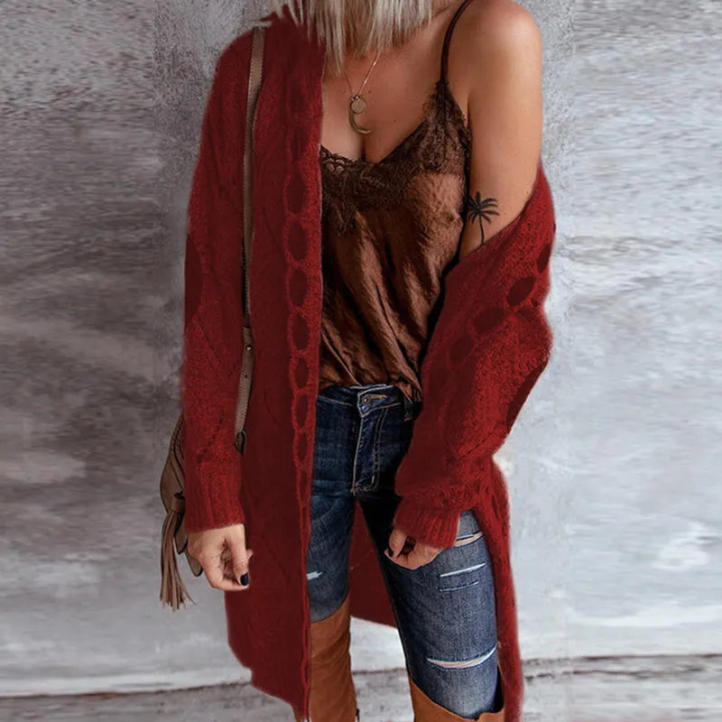 WW | Eleganter Strickpullover mit Kapuze im Vintage-Stil