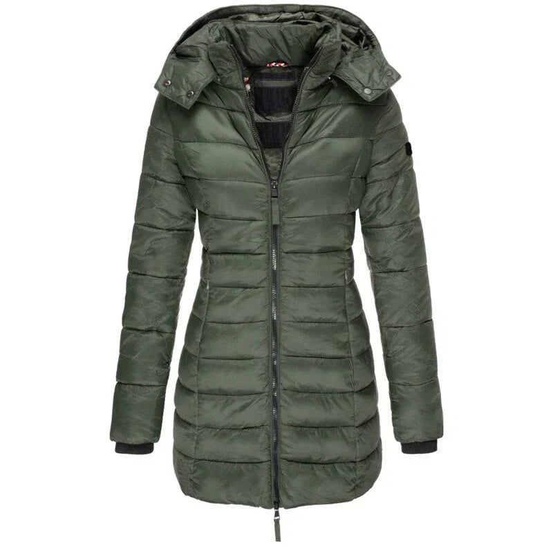 WW | daunenjacke mit kapuze und reißverschluss