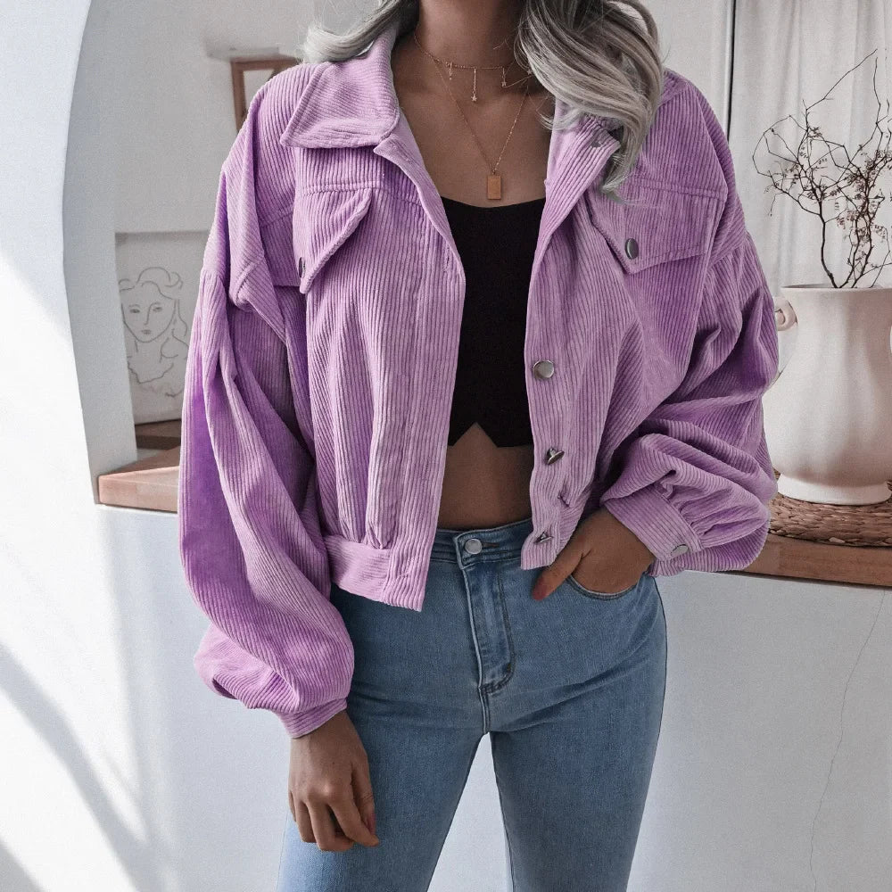 WW | Stylish Corduroy Jacket with Long Sleeves