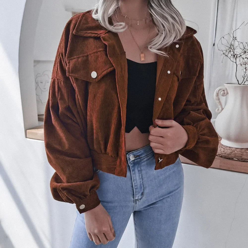 WW | Stylish Corduroy Jacket with Long Sleeves