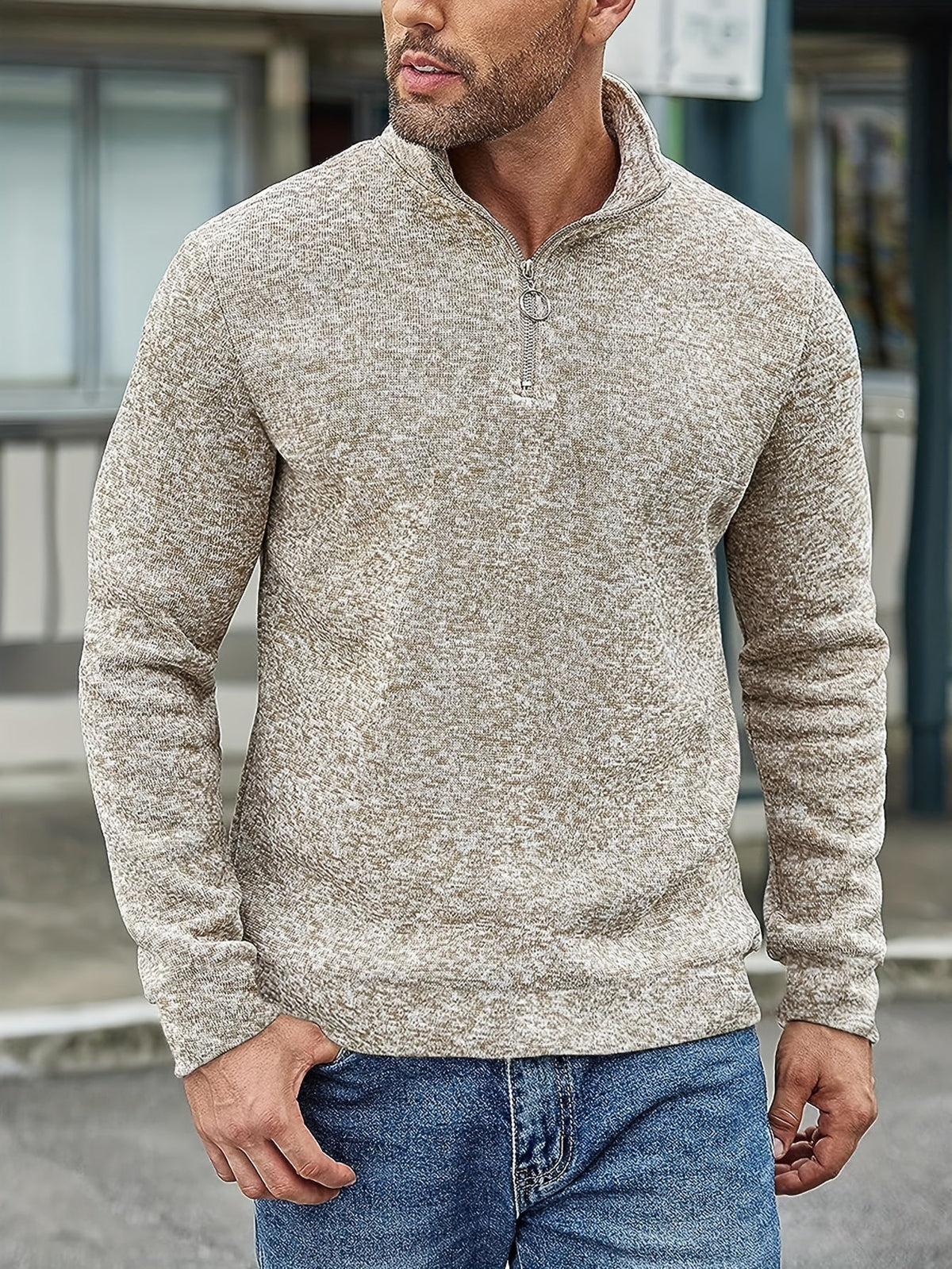 WW | Lässiger Pullover mit Reißverschluss für Männer