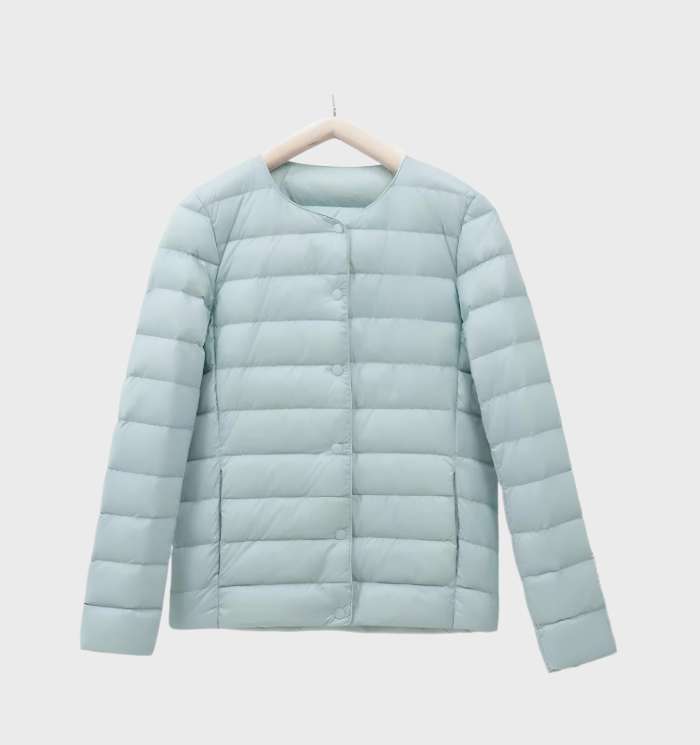 WW | Women's Plain Padded Jacket with Crew Neck