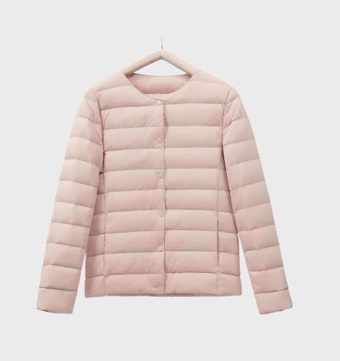 WW | Women's Plain Padded Jacket with Crew Neck