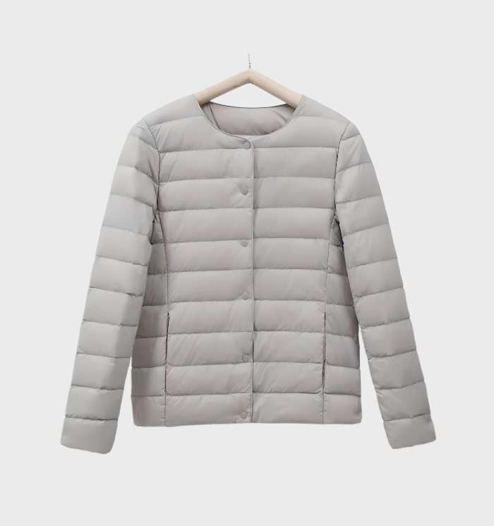 WW | Women's Plain Padded Jacket with Crew Neck