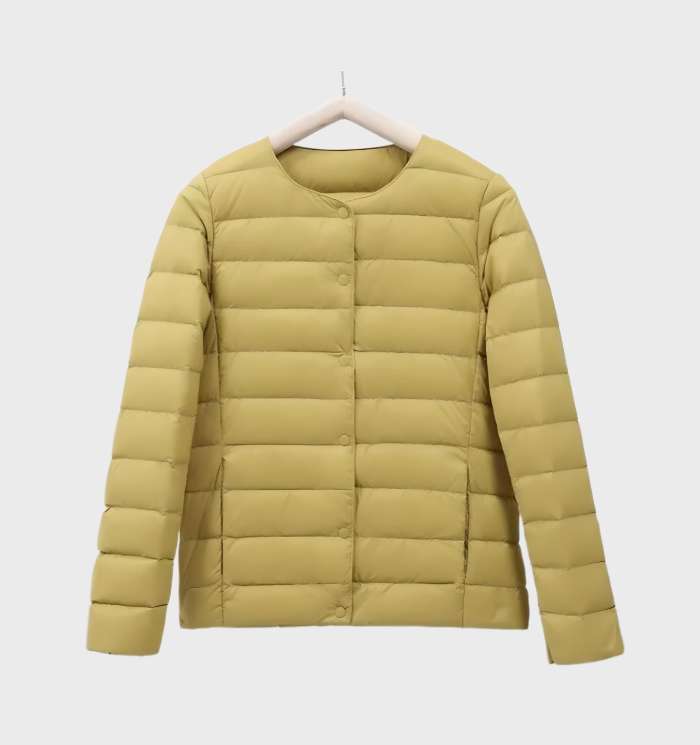 WW | Women's Plain Padded Jacket with Crew Neck