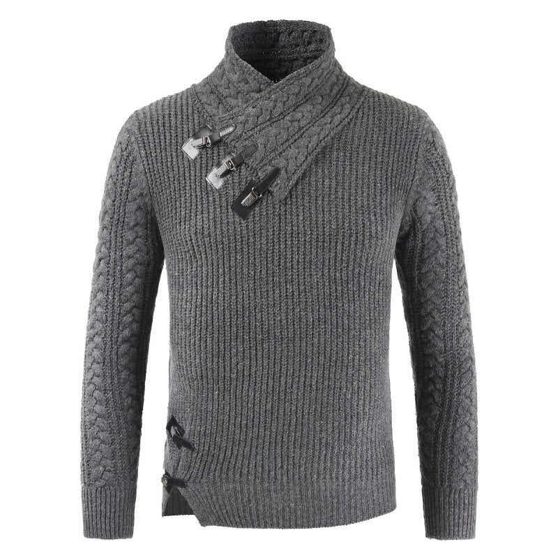 WW | Form-fitting Wool blend Asymmetrical collar Buckle details