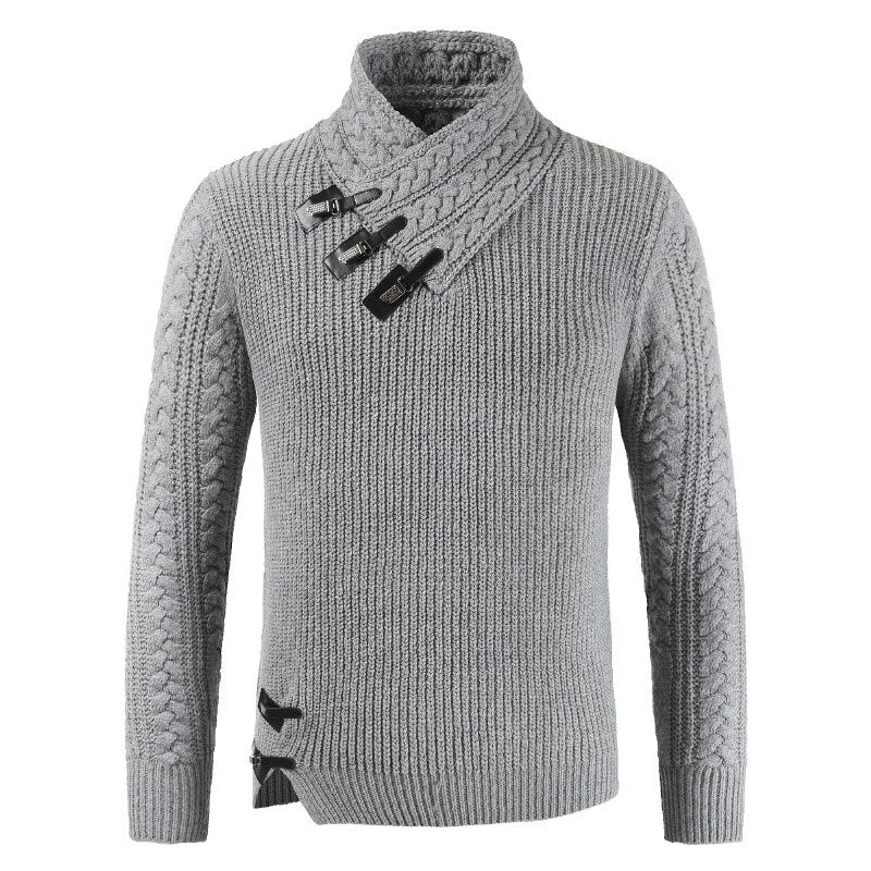 WW | Form-fitting Wool blend Asymmetrical collar Buckle details