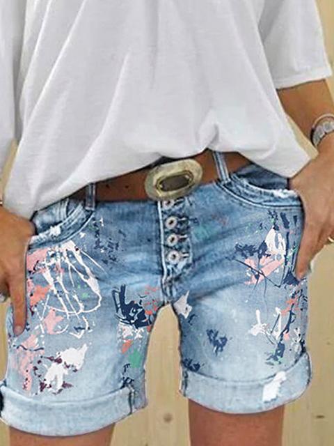 WW | Multi Knopf-Druck Denimshorts