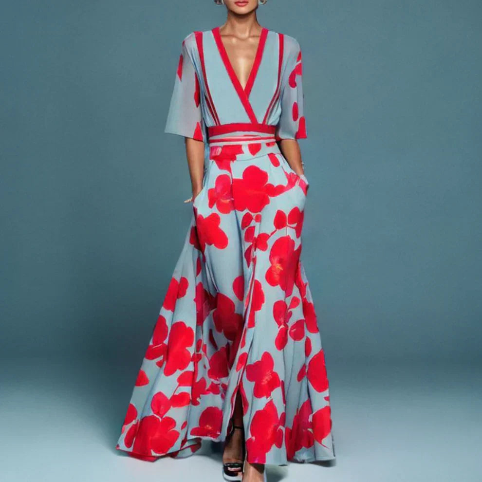 WW | Elegant Maxi Dress with Floral Print
