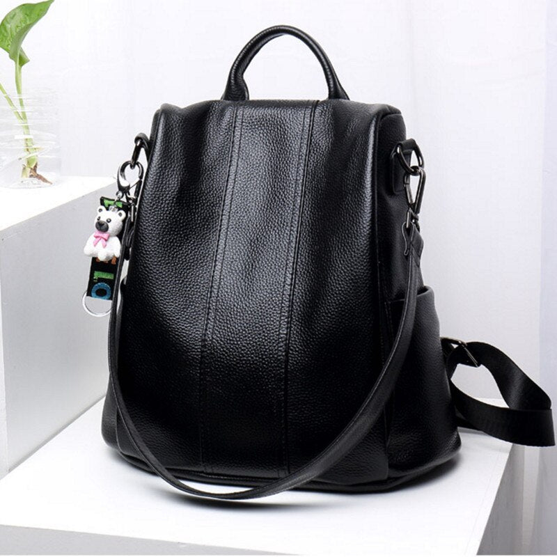 WW | Anti-Theft Leather Backpack