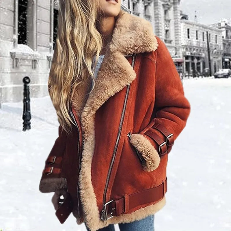 W&W – Wildleder-Lammleder-Schnallenjacke