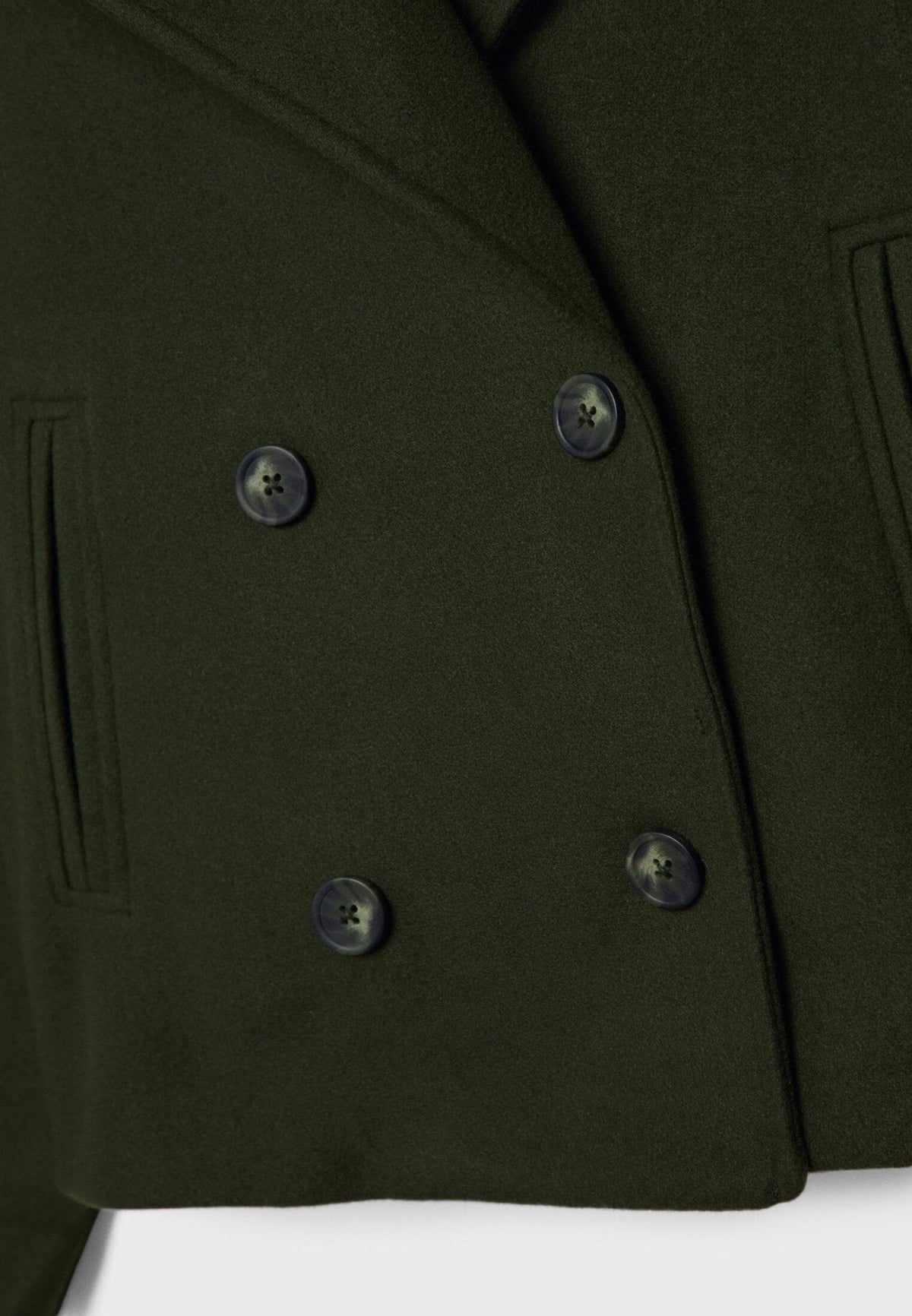 WW | Short Double-Breasted Women's Jacket in Wool Blend with Lapel Collar