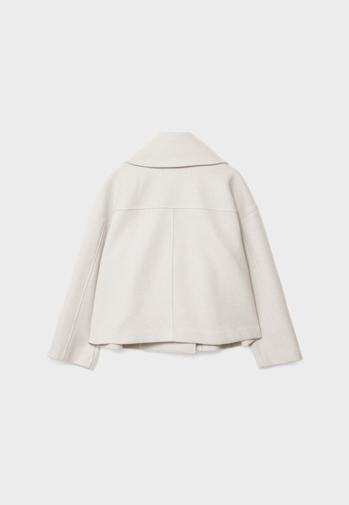 WW | Short Double-Breasted Women's Jacket in Wool Blend with Lapel Collar