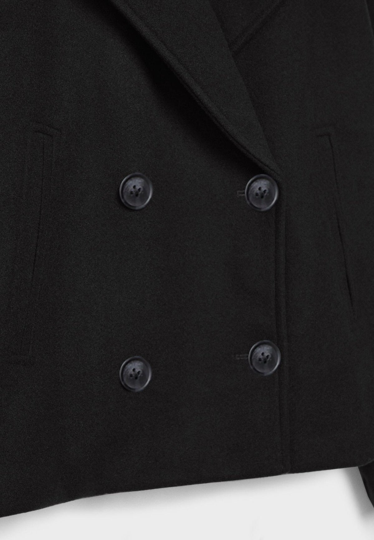 WW | Short Double-Breasted Women's Jacket in Wool Blend with Lapel Collar