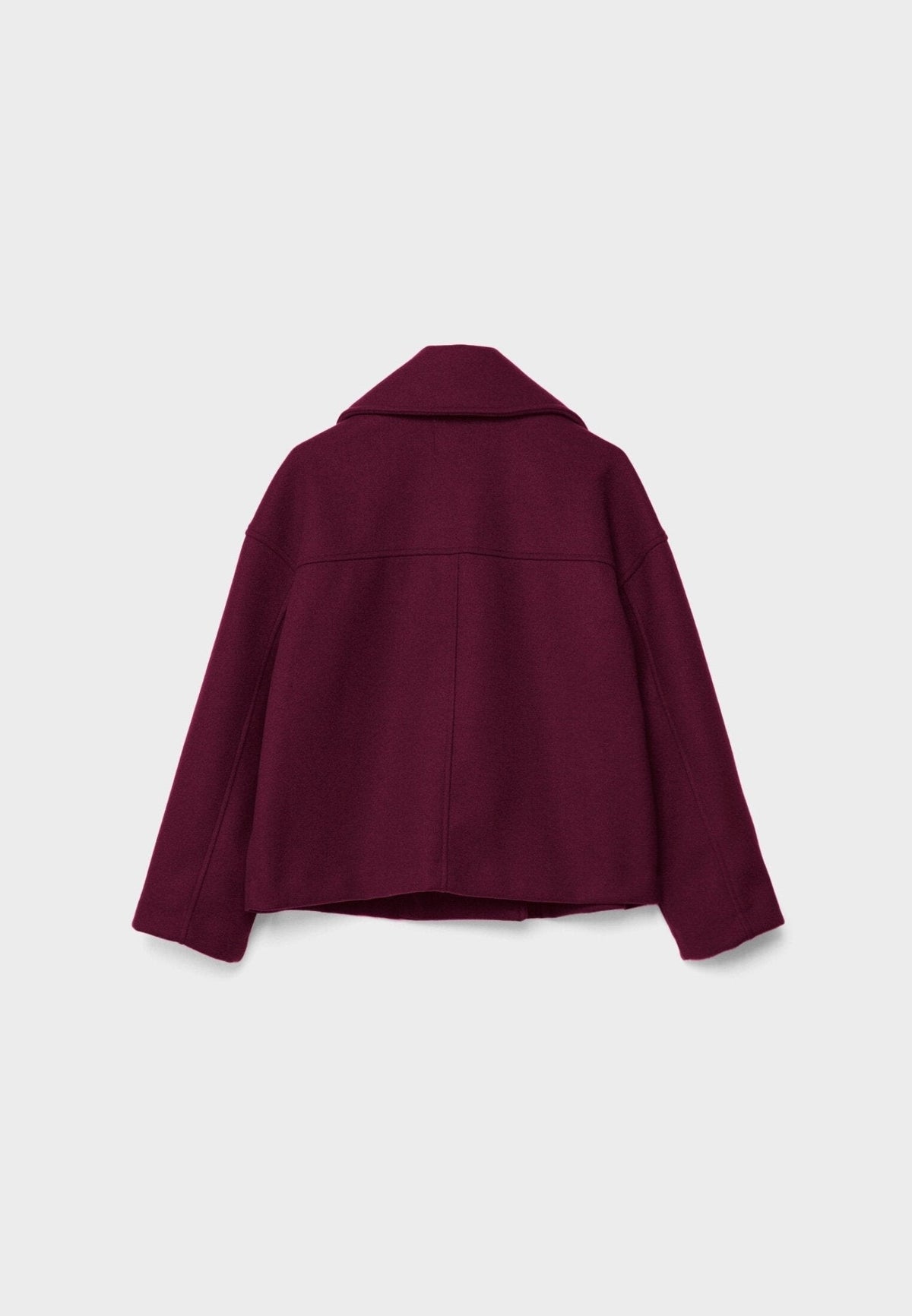 WW | Short Double-Breasted Women's Jacket in Wool Blend with Lapel Collar