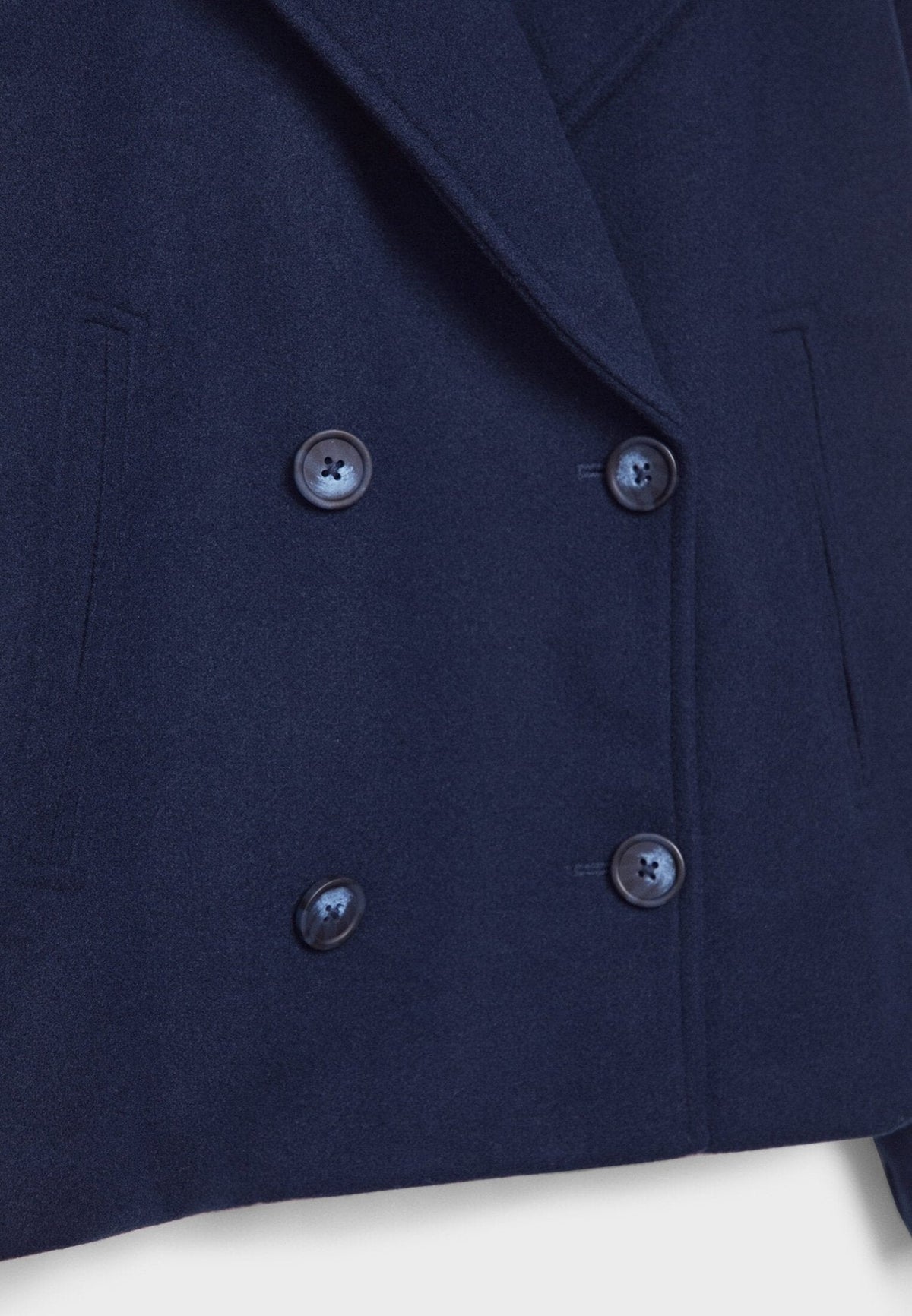 WW | Short Double-Breasted Women's Jacket in Wool Blend with Lapel Collar