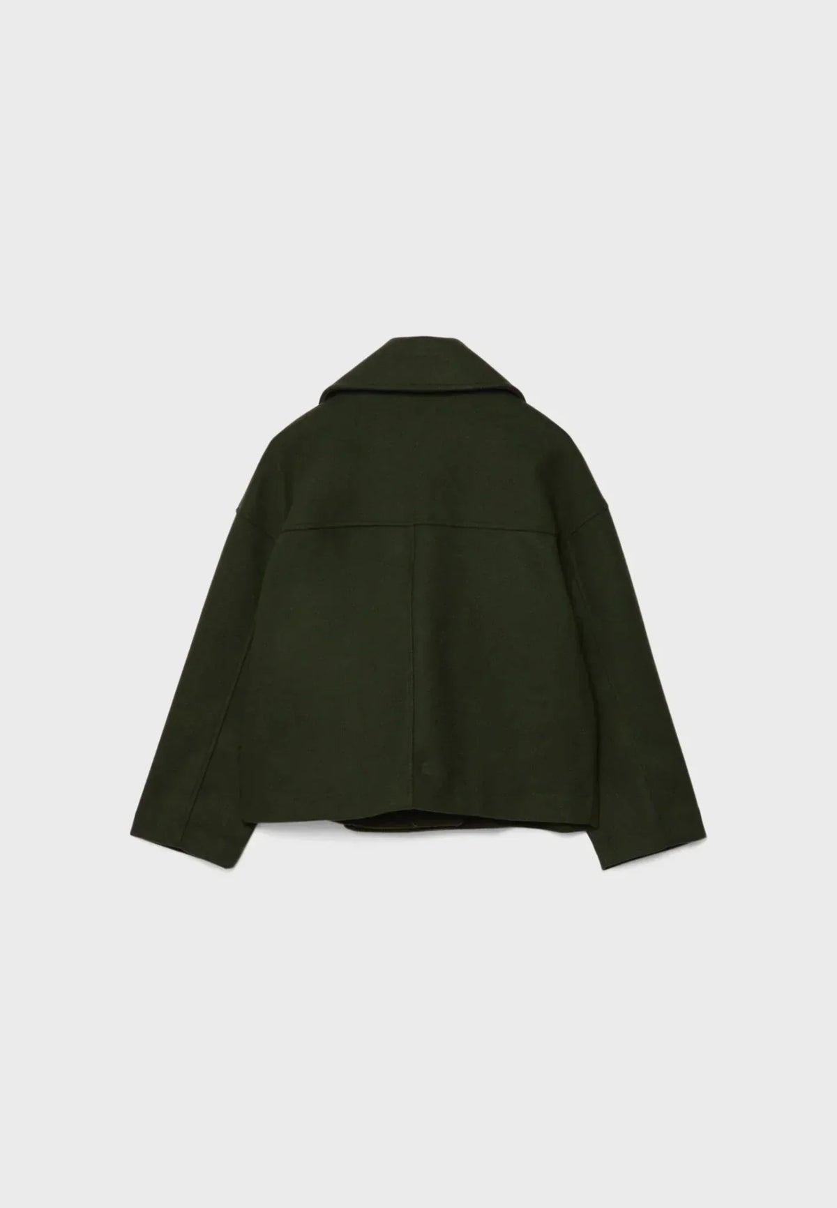 WW | Short Double-Breasted Women's Jacket in Wool Blend with Lapel Collar