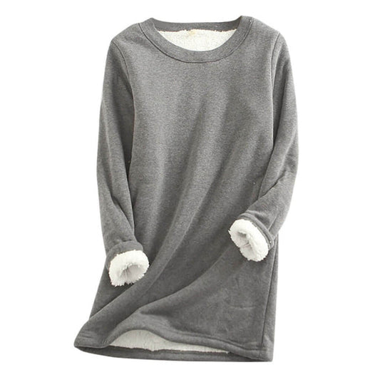WW | Lässiger Herbst Lange Fleece Pullover für Frauen
