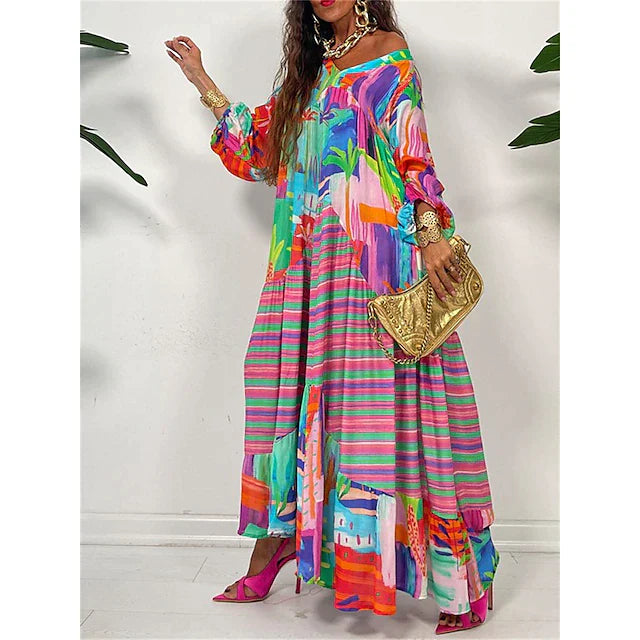 WW | Kaleidoscope Elegance Long Sleeve Dress